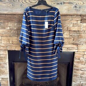 Banana Republic navy and gold dress 2 NWT